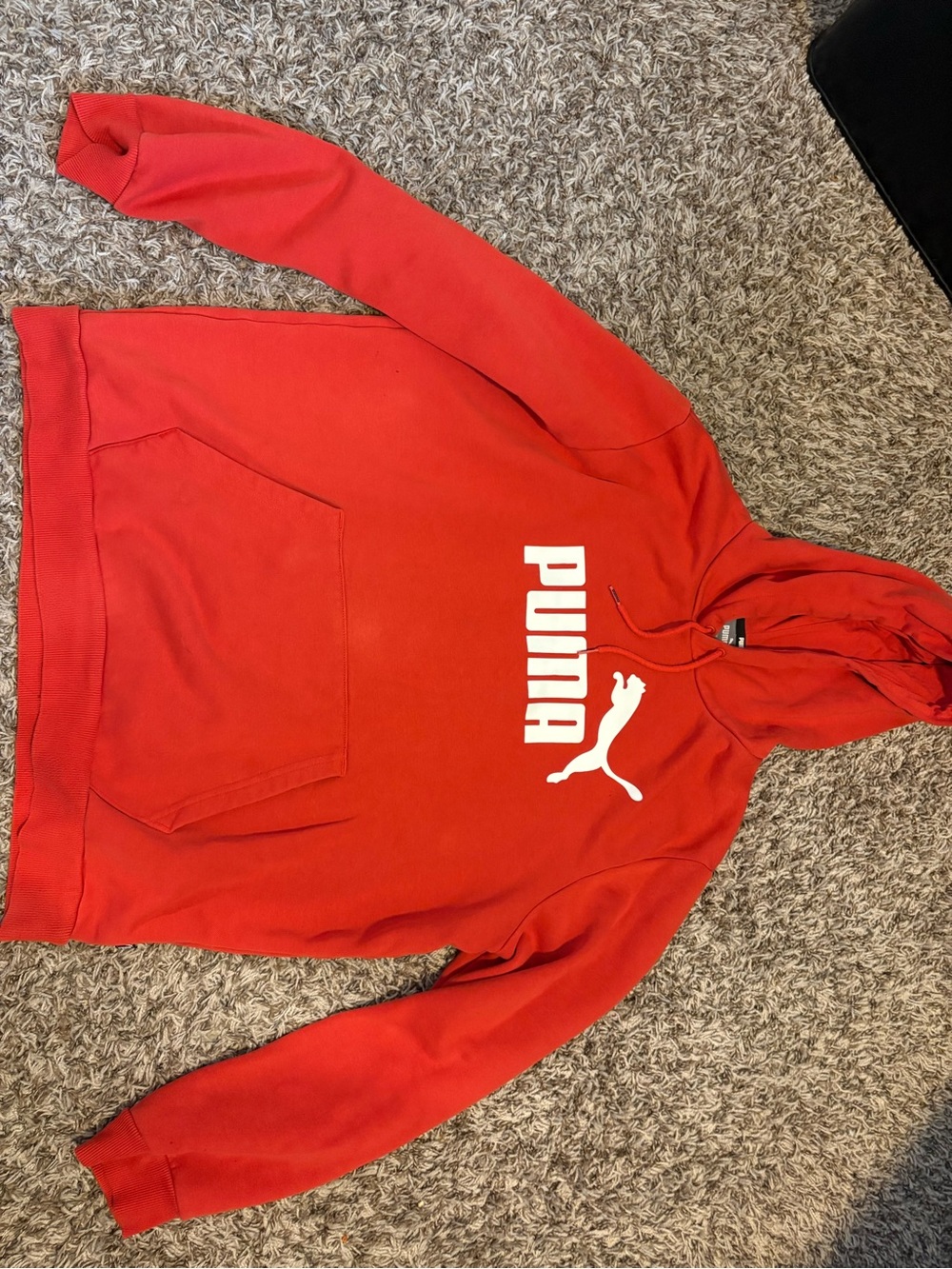 Puma Men's Red Logo Pullover Hoodie